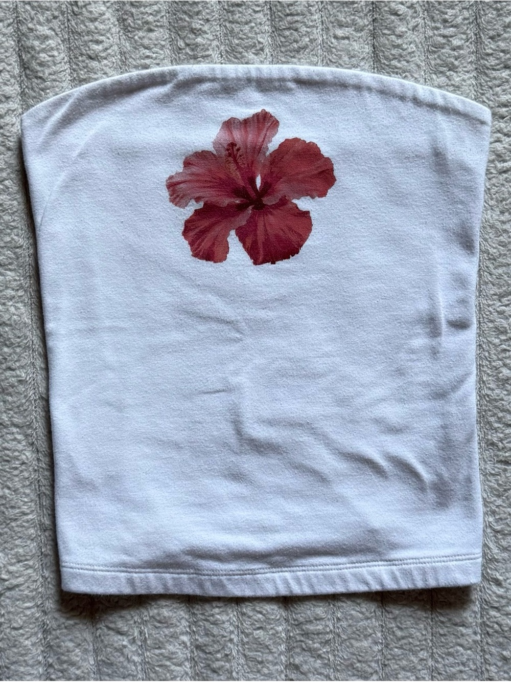Wild Fable Women’s White Hibiscus Floral Bandeau Tube Top Summer Y2K